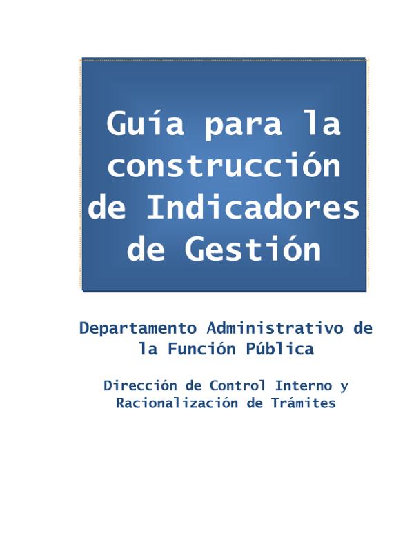 Guía para la construcción de indicadores de gestión