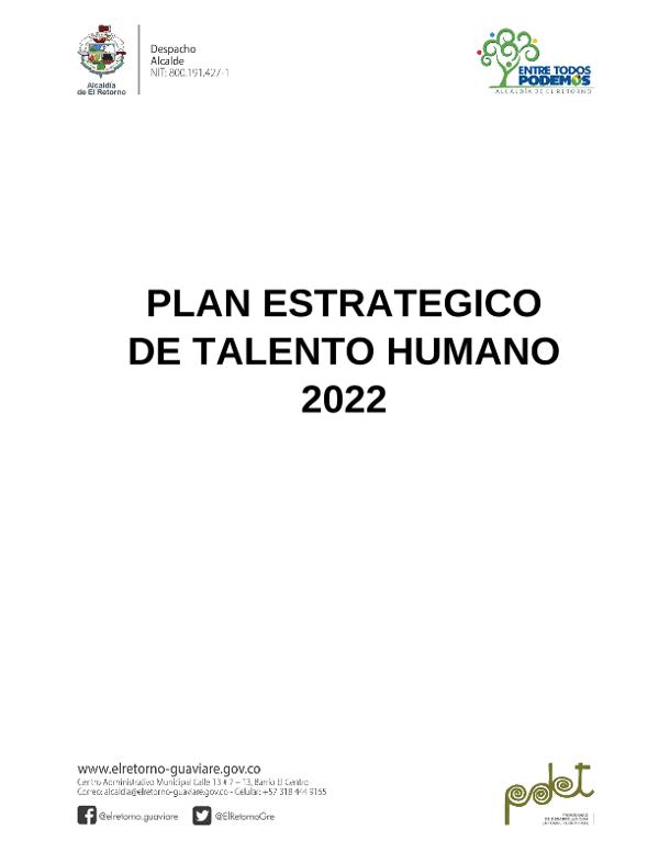 Plan estratégico de talento humano 2022