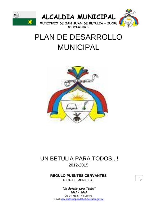 Plan de Desarrollo San Juan de Betulia Sucre 2012-2015: PD San Juan de ...